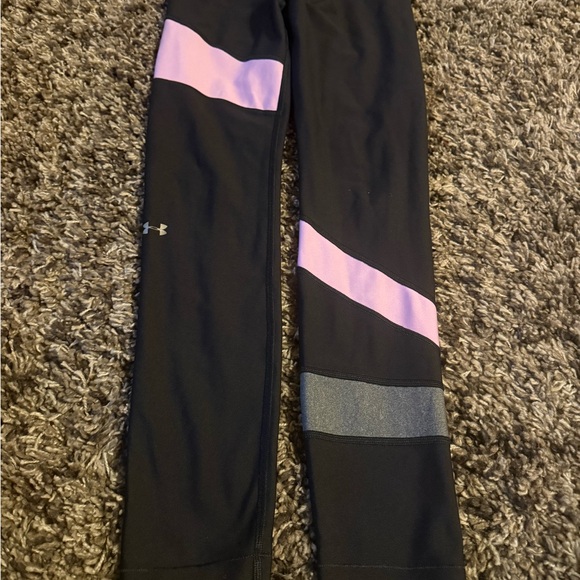 Under Armour Women's Leggings Black with Pink and Gray Accents - Picture 1 of 3